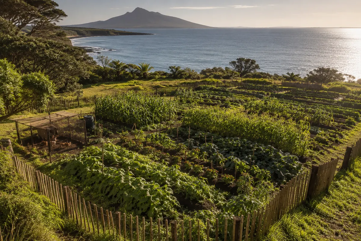 Whenua with maunga and ocean, Aotearoa